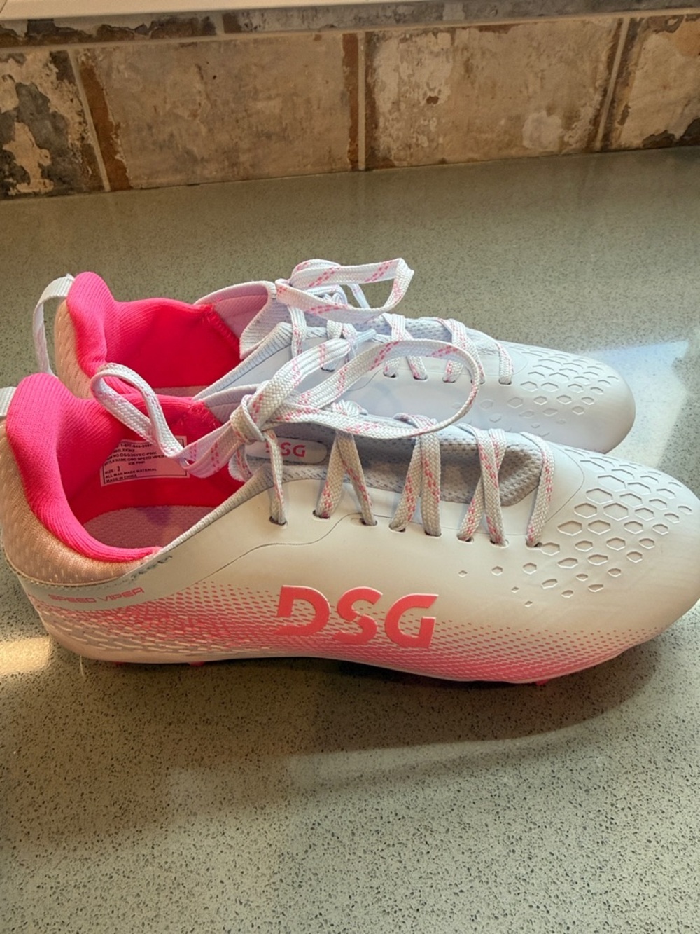 NWOT - Girls White and Pink Cleats